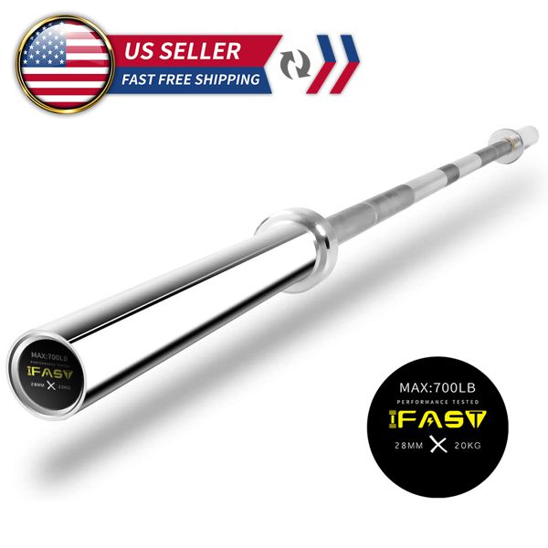 IFAST Barbell Bar for 2" Olympic Plates, Home Gym Weightlifting Bar 7.2ft